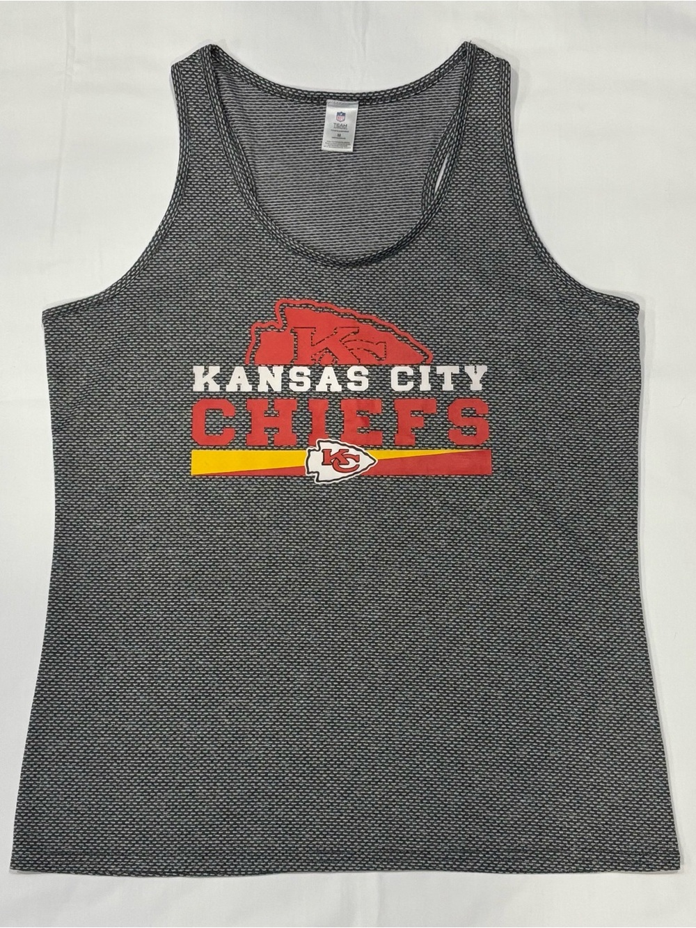 NFL Kansas City Chiefs Gray Tank Top with Red and Yellow Logo